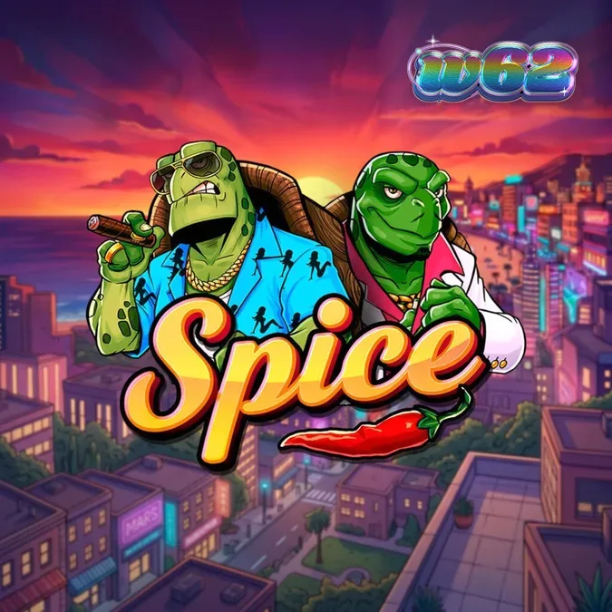 Interface colorida do jogo de slot Spice com tartarugas